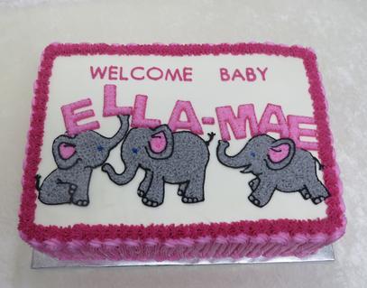 elephant baby shower cake